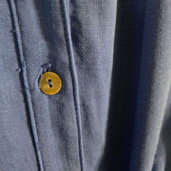 Joseph Ribkoff Tie Front Blouse Tunic Blue Mother Of Pearl Button Size 6 - Picture 6 of 8